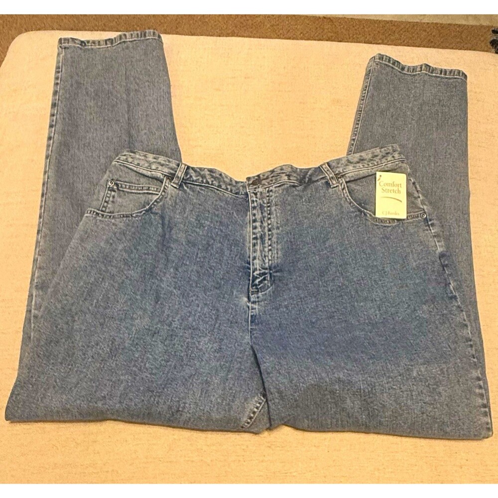 CJ Banks Women’s Blue Medium Wash Straight Leg Stretch Denim Jeans Plus Size 20